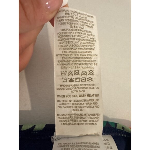 Boden Green and Blue One Piece Swimsuit with Tropical Print - Picture 4 of 7